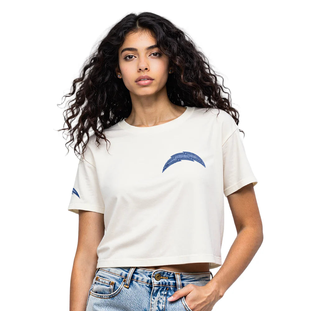 NFL LOS ANGELES CHARGERS VARSITY BLUES WOMEN'S SJ BOXY TEE