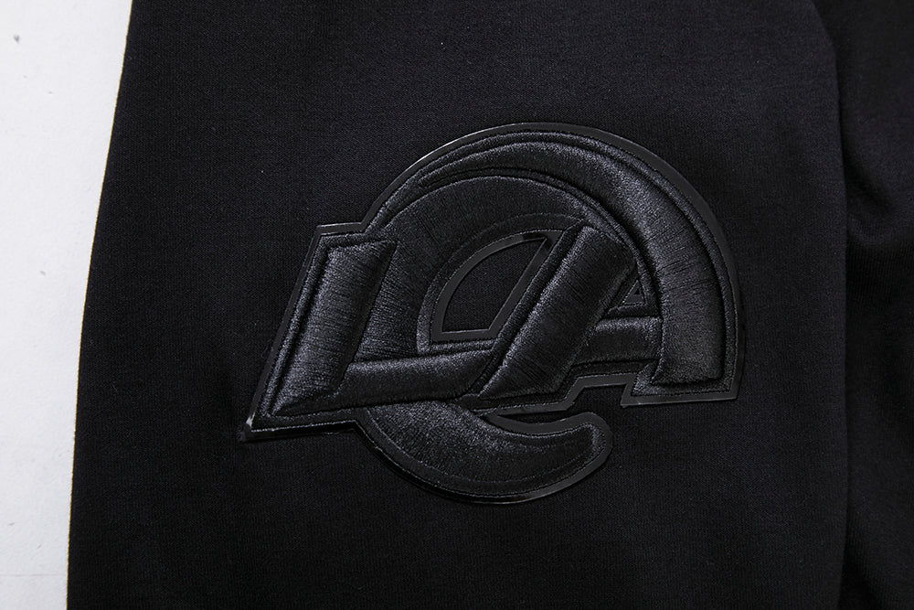 NFL LOS ANGELES RAMS TRIPLE BLACK FULL ZIP HOODIE