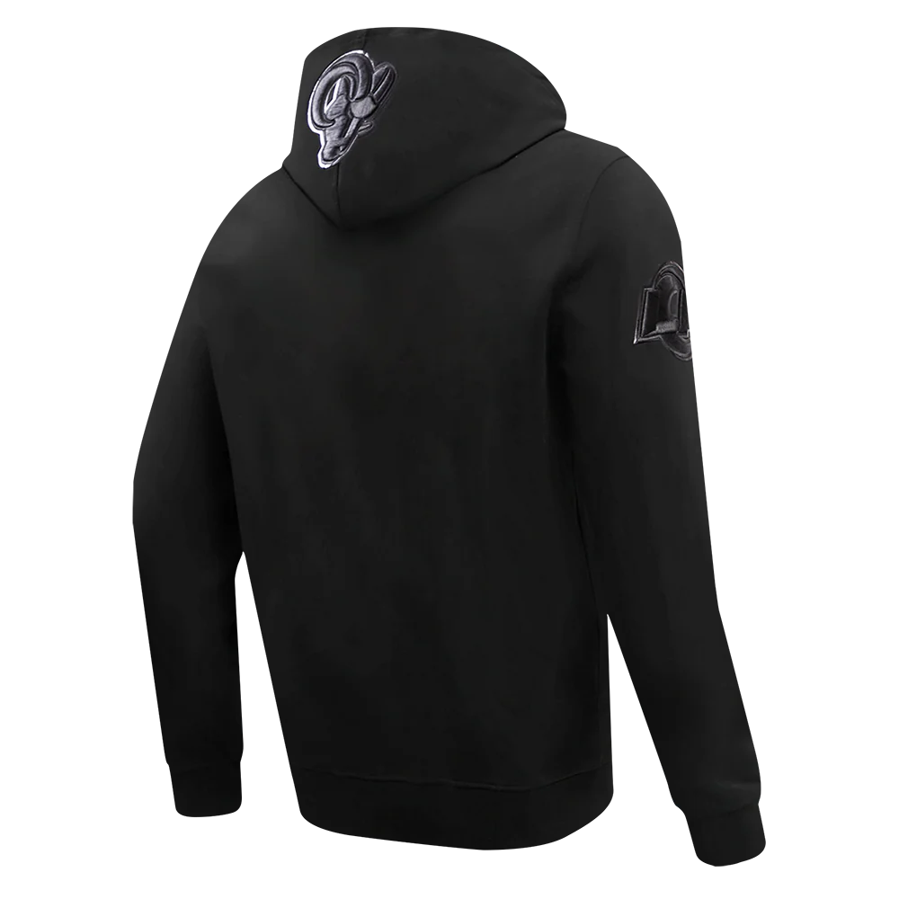 NFL LOS ANGELES RAMS TRIPLE BLACK MEN'S PULLOVER HOODIE