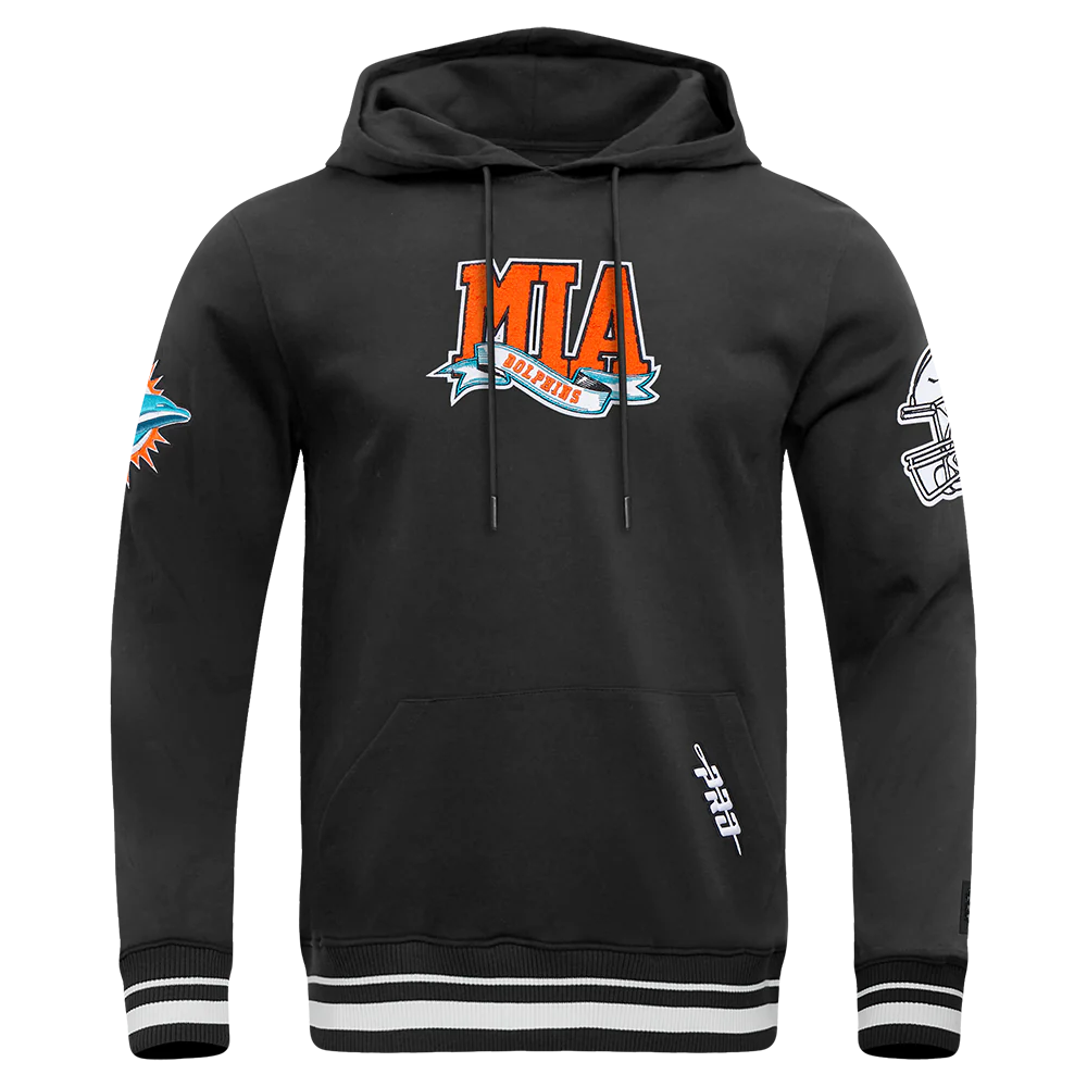 NFL MIAMI DOLPHINS TEAM PENNANTS MEN'S RIB FLEECE PULLOVER HOODIE