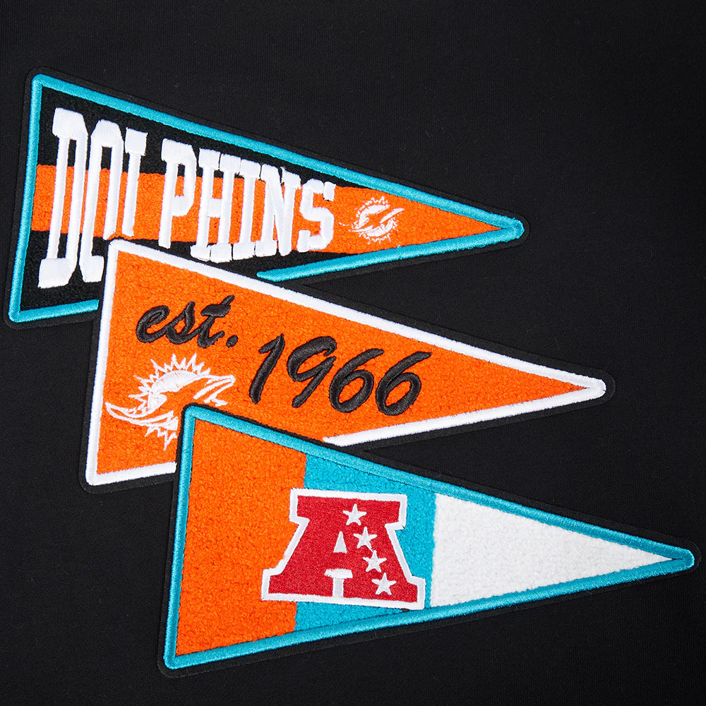NFL MIAMI DOLPHINS TEAM PENNANTS MEN'S RIB FLEECE PULLOVER HOODIE