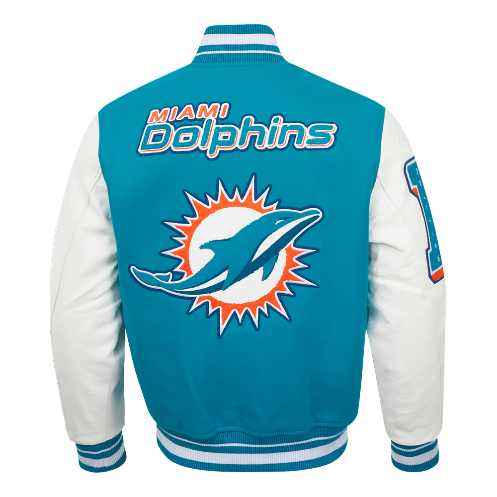 NFL MIAMI DOLPHINS MASHUP MEN'S RIB WOOL VARSITY JACKET
