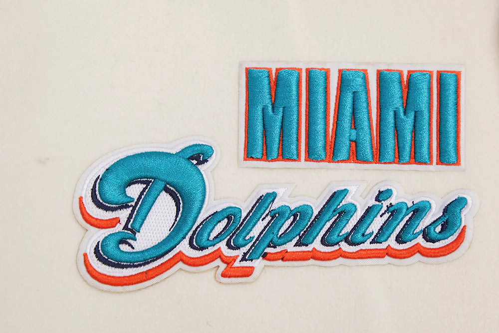 NFL MIAMI DOLPHINS RETRO CLASSIC MEN'S RIB WOOL VARSITY JACKET