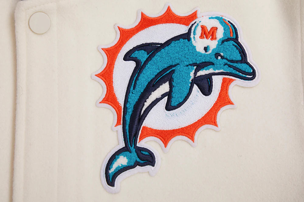 NFL MIAMI DOLPHINS RETRO CLASSIC MEN'S RIB WOOL VARSITY JACKET