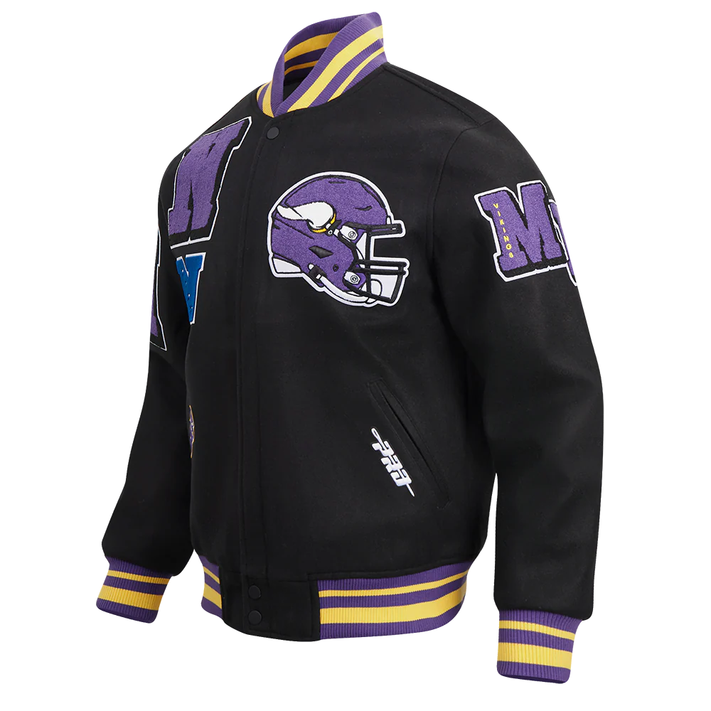 NFL MINNESOTA VIKINGS MASHUP MEN'S RIB WOOL VARSITY JACKET