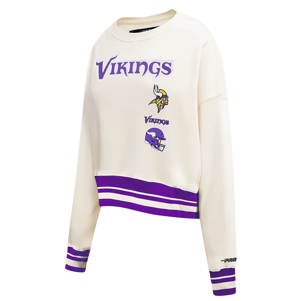 NFL MINNESOTA VIKINGS RETRO CLASSIC WOMEN'S RIB CREWNECK