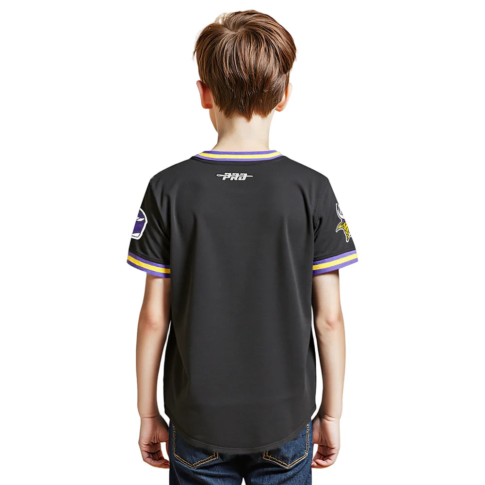 NFL MINNESOTA VIKINGS CLASSIC LITTLE BOYS SHORT SLEEVE STRIPED RIB TEE