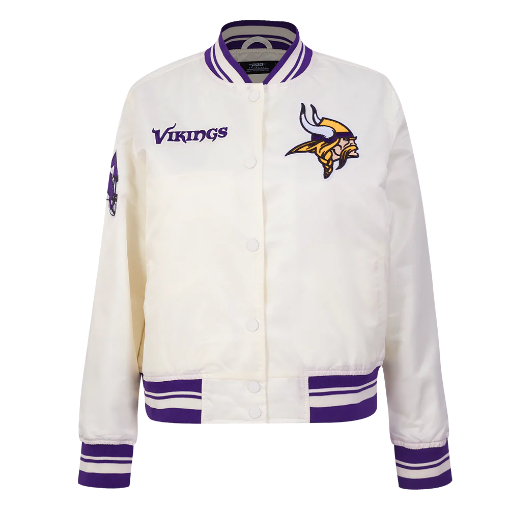 NFL MINNESOTA VIKINGS RETRO CLASSIC WOMEN'S RIB SATIN JACKET