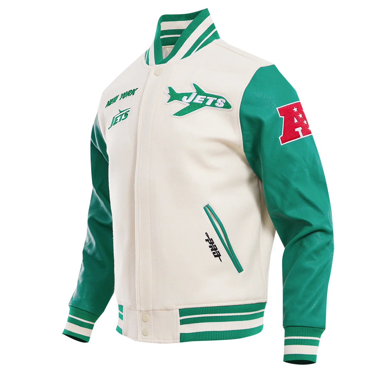 NFL NEW YORK JETS RETRO CLASSIC MEN'S RIB WOOL VARSITY JACKET