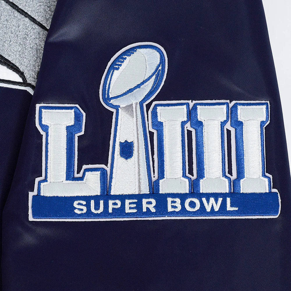 NFL NEW ENGLAND PATRIOTS MASHUP MEN'S RIB SATIN JACKET