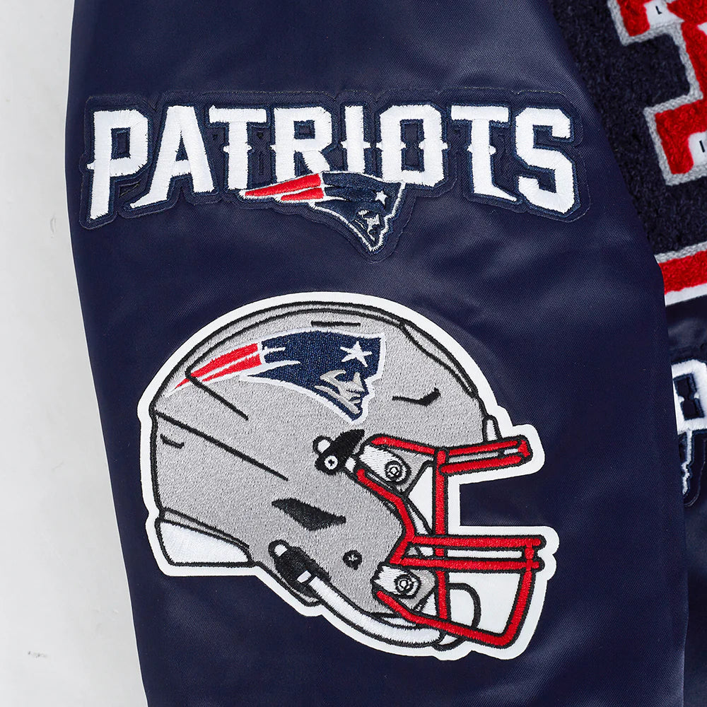 NFL NEW ENGLAND PATRIOTS MASHUP MEN'S RIB SATIN JACKET