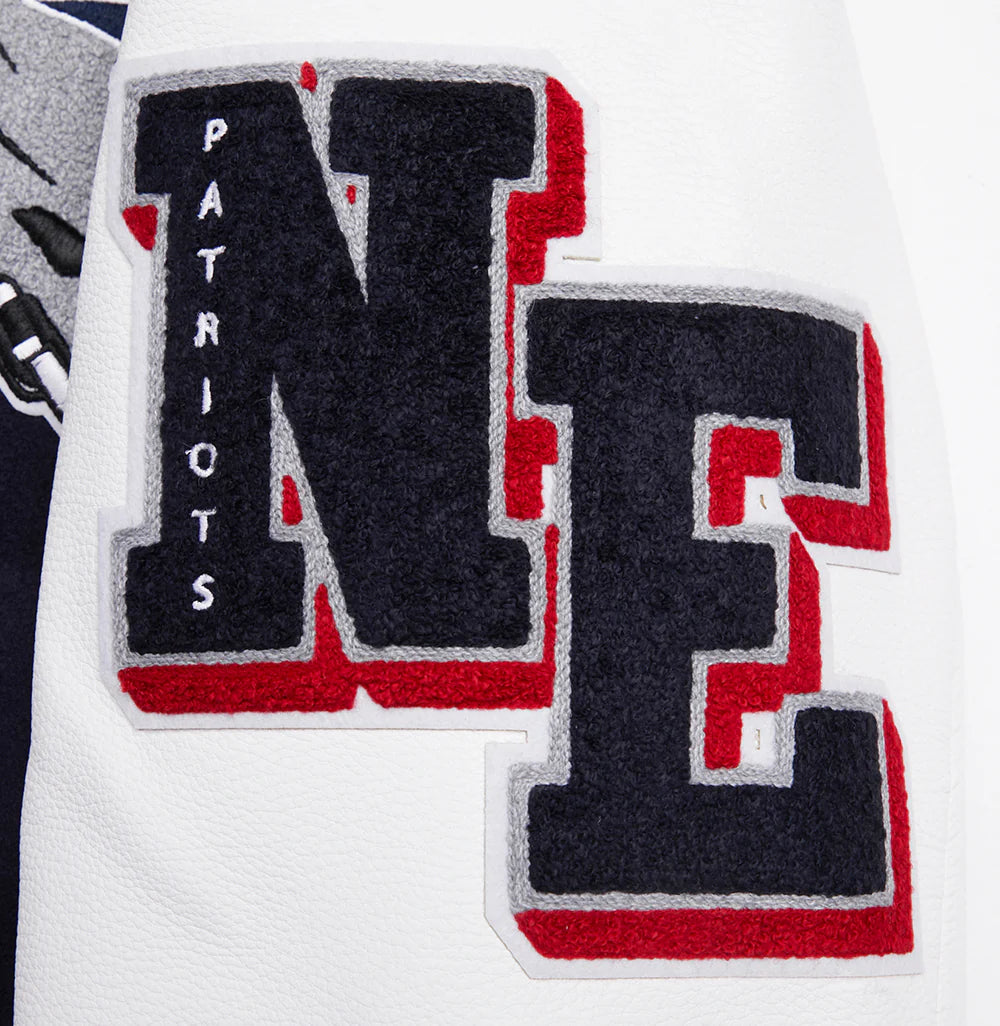 NFL NEW ENGLAND PATRIOTS MASHUP MEN'S RIB WOOL VARSITY JACKET