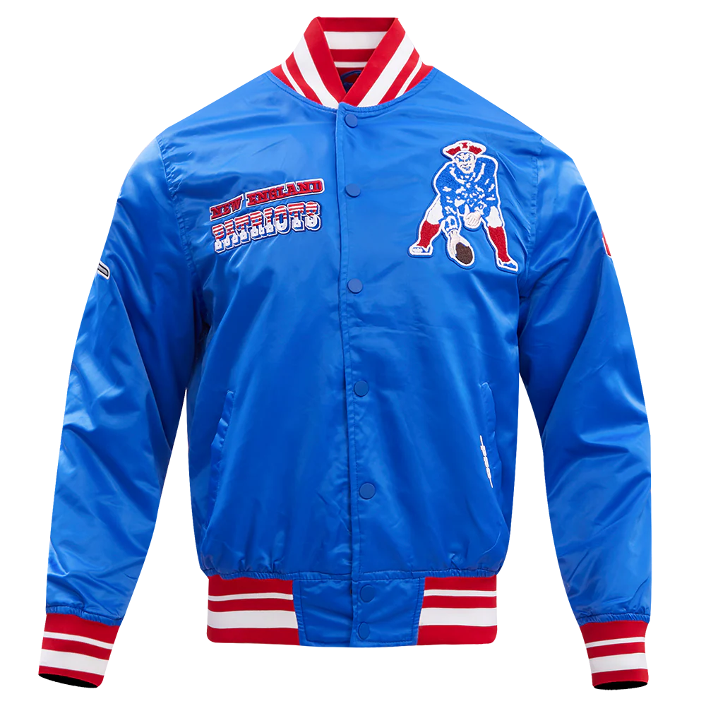 NFL NEW ENGLAND PATRIOTS RETRO CLASSIC MEN'S RIB SATIN JACKET