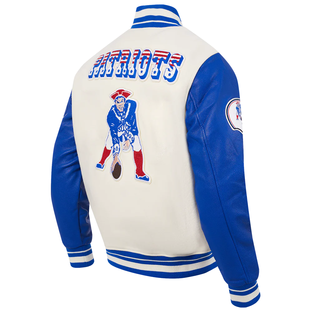NFL NEW ENGLAND PATRIOTS RETRO CLASSIC MEN'S RIB WOOL VARSITY JACKET