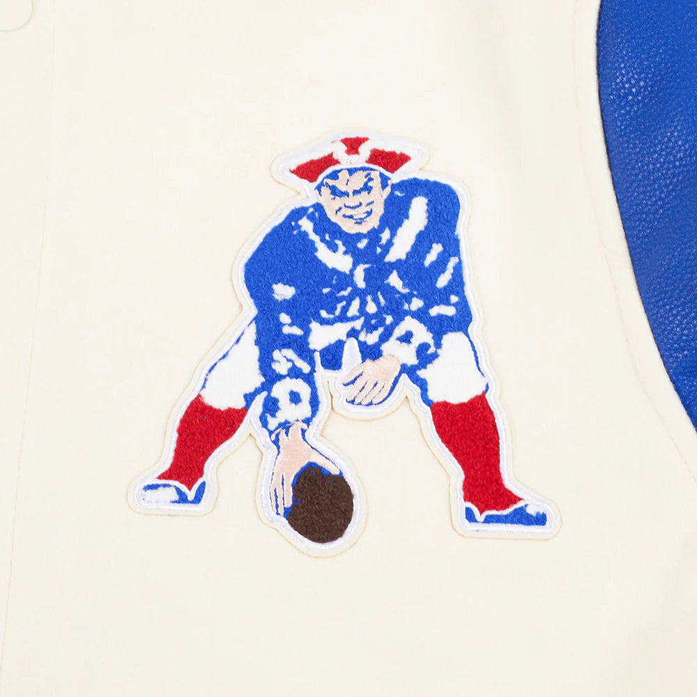 NFL NEW ENGLAND PATRIOTS RETRO CLASSIC MEN'S RIB WOOL VARSITY JACKET