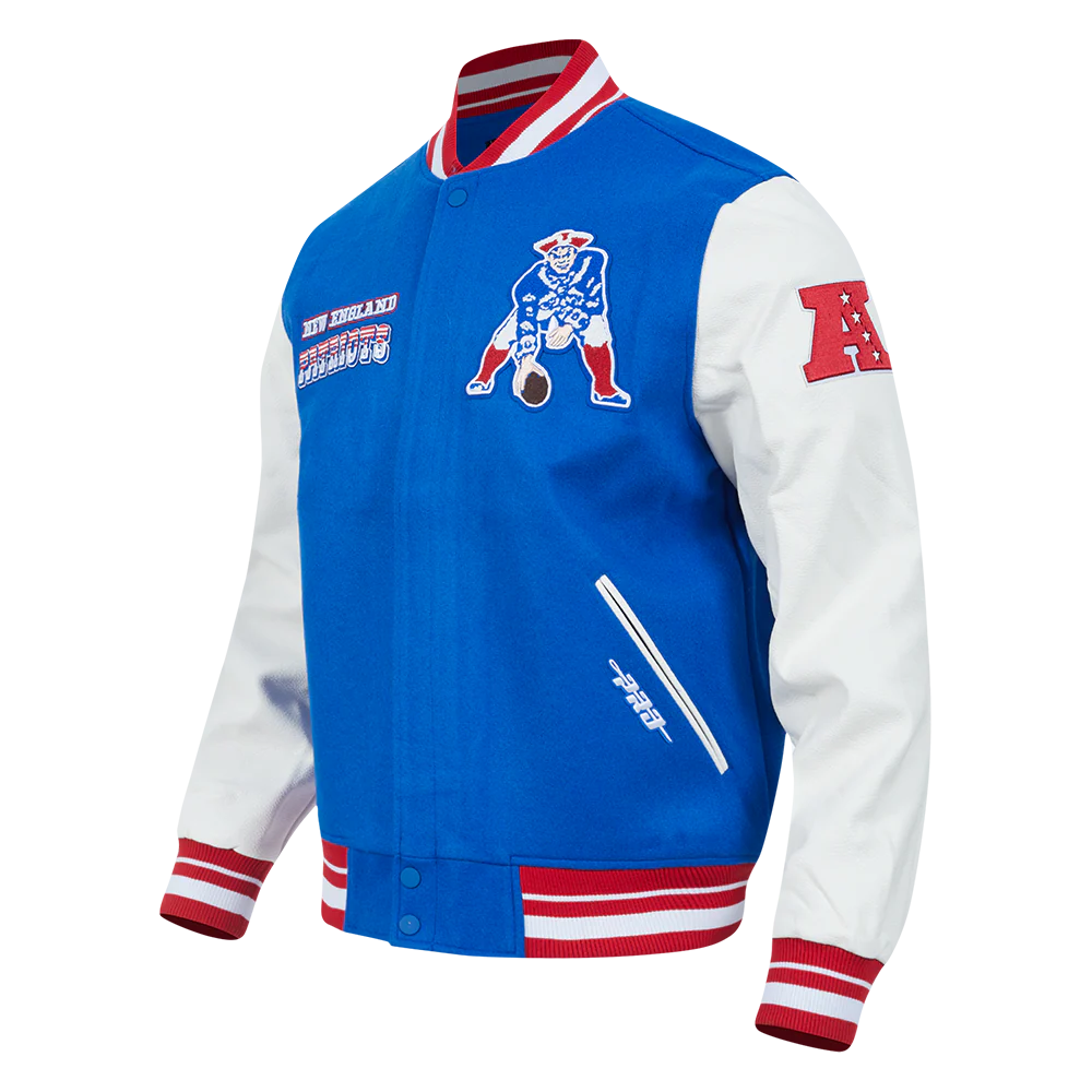 NFL NEW ENGLAND PATRIOTS RETRO CLASSIC MEN'S RIB WOOL VARSITY JACKET