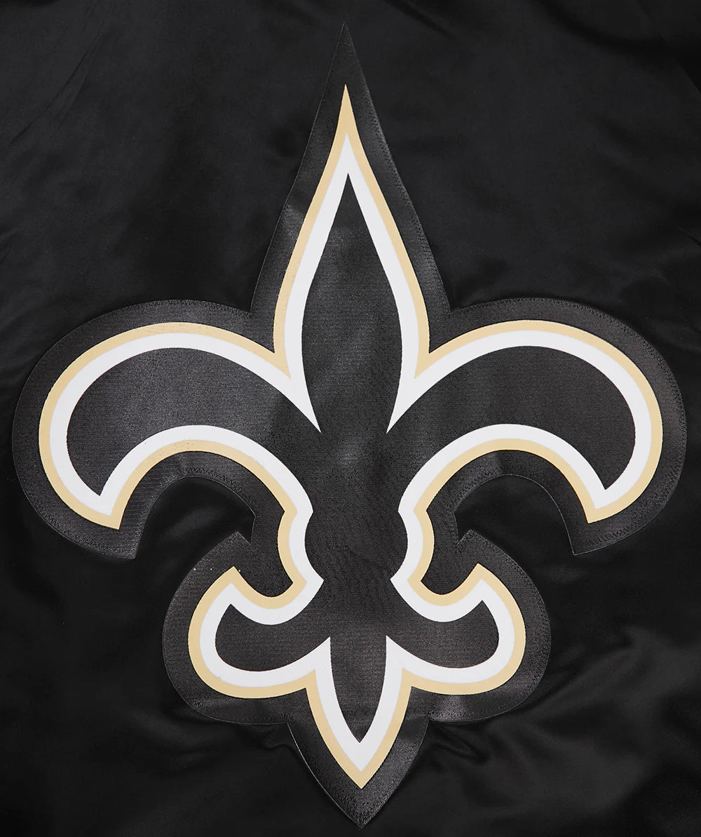 NFL NEW ORLEANS SAINTS BIG LOGO MEN'S SATIN JACKET