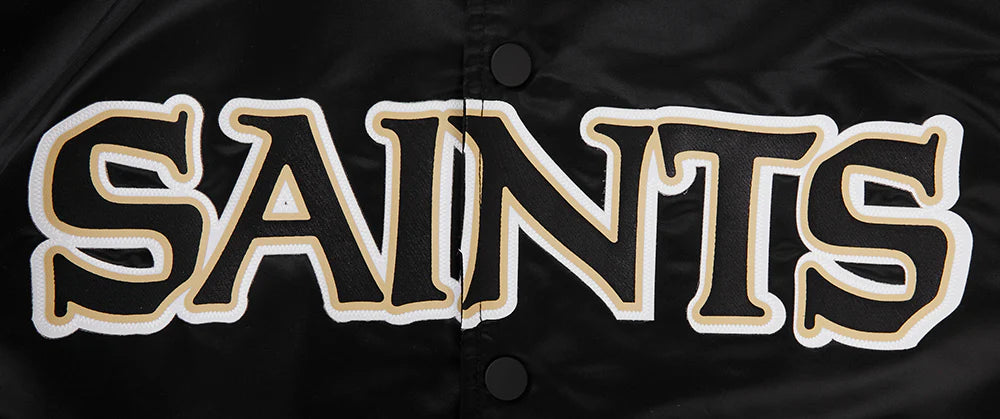 NFL NEW ORLEANS SAINTS BIG LOGO MEN'S SATIN JACKET