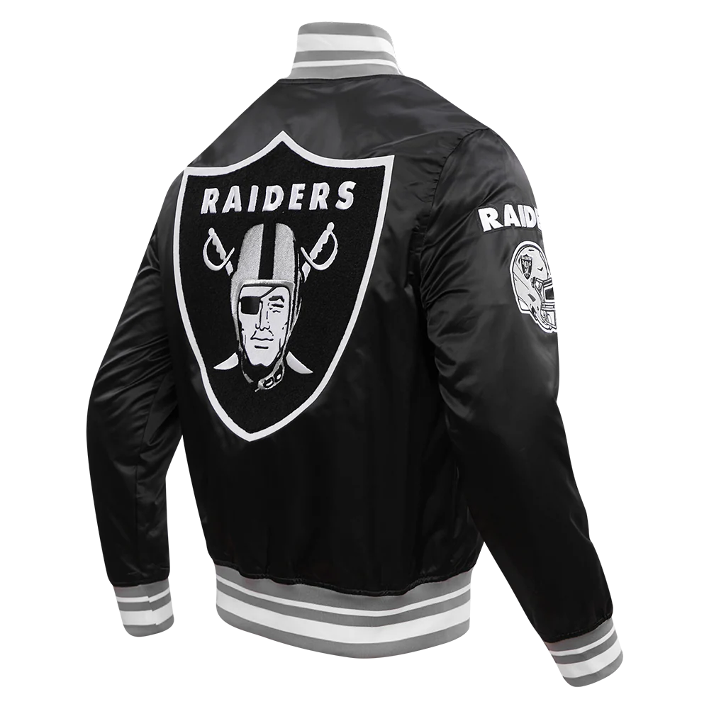 NFL LAS VEGAS RAIDERS MASHUP MEN'S RIB SATIN JACKET