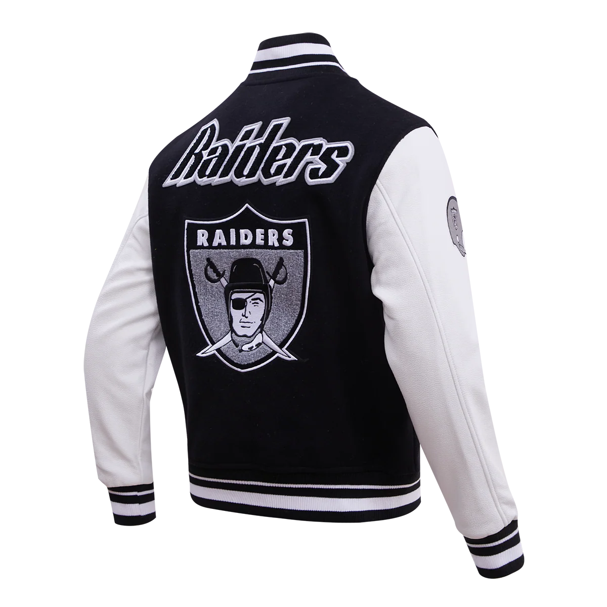 NFL LAS VEGAS RAIDERS RETRO CLASSIC MEN'S RIB WOOL VARSITY JACKET