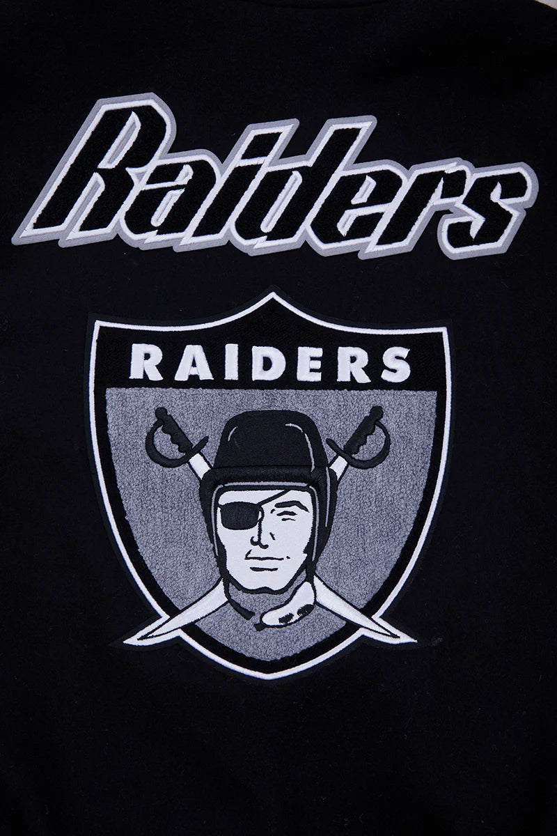 NFL LAS VEGAS RAIDERS RETRO CLASSIC MEN'S RIB WOOL VARSITY JACKET
