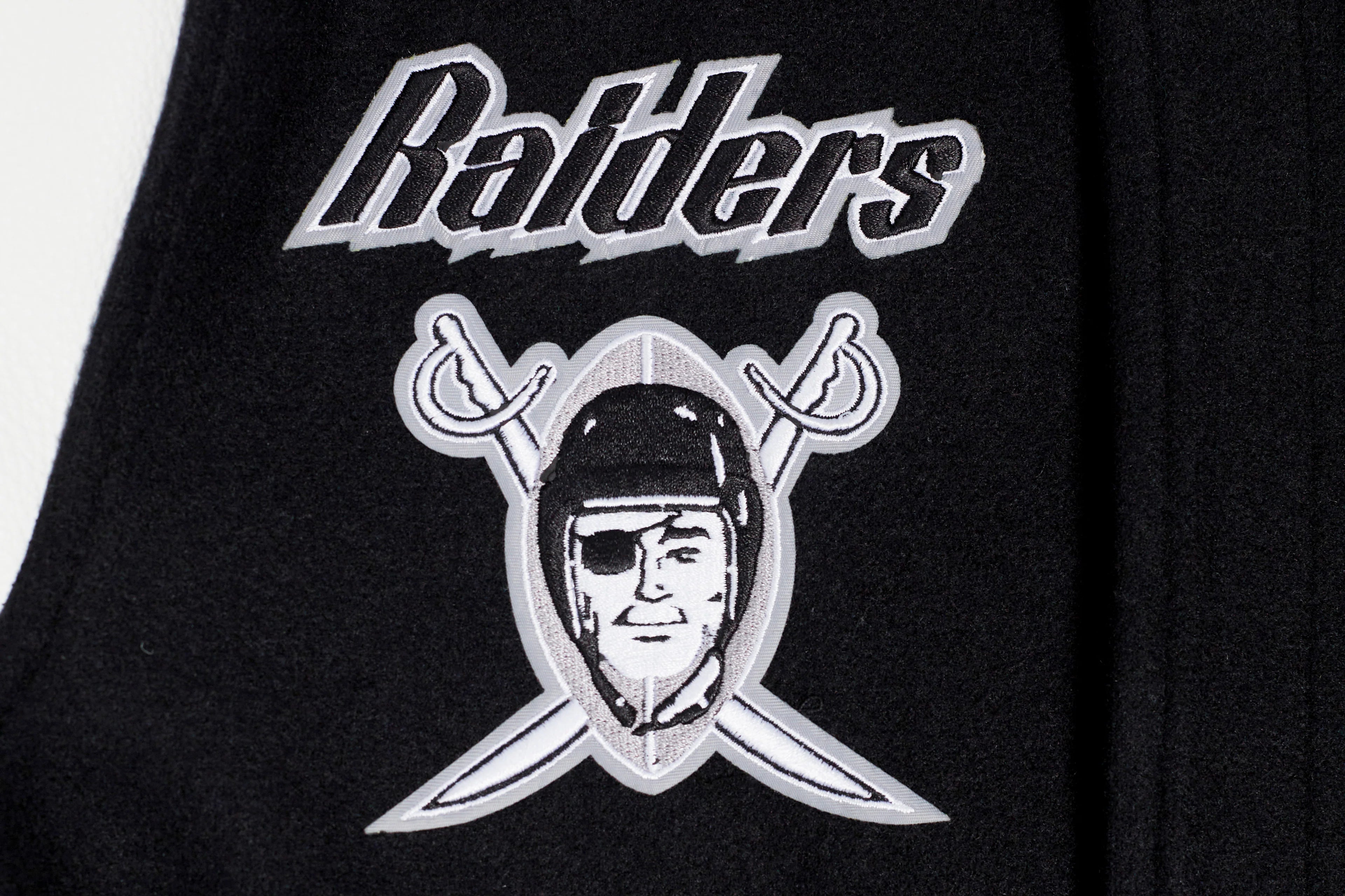NFL LAS VEGAS RAIDERS RETRO CLASSIC BIG BOYS RIB WOOL VARSITY JACKET