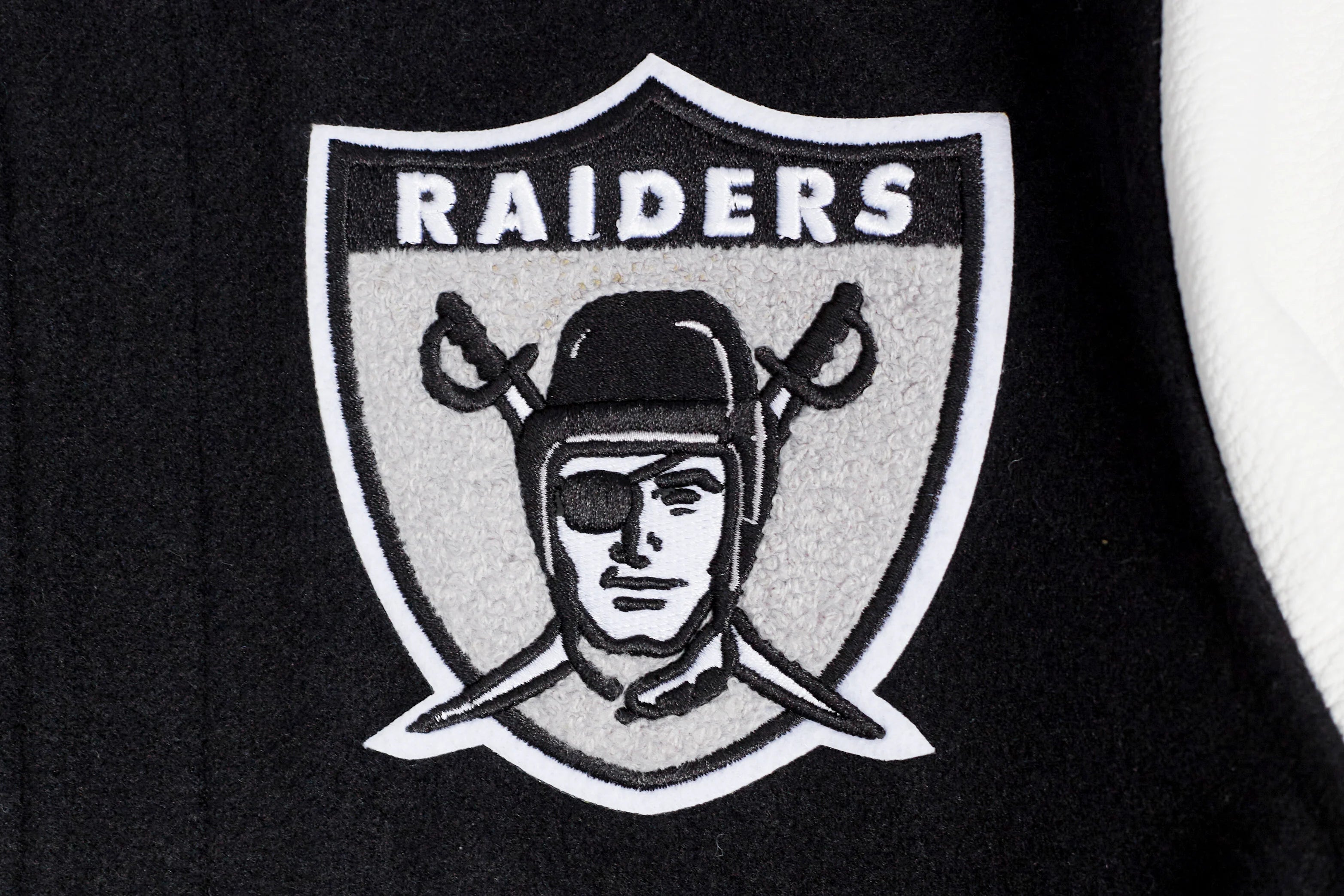 NFL LAS VEGAS RAIDERS RETRO CLASSIC BIG BOYS RIB WOOL VARSITY JACKET