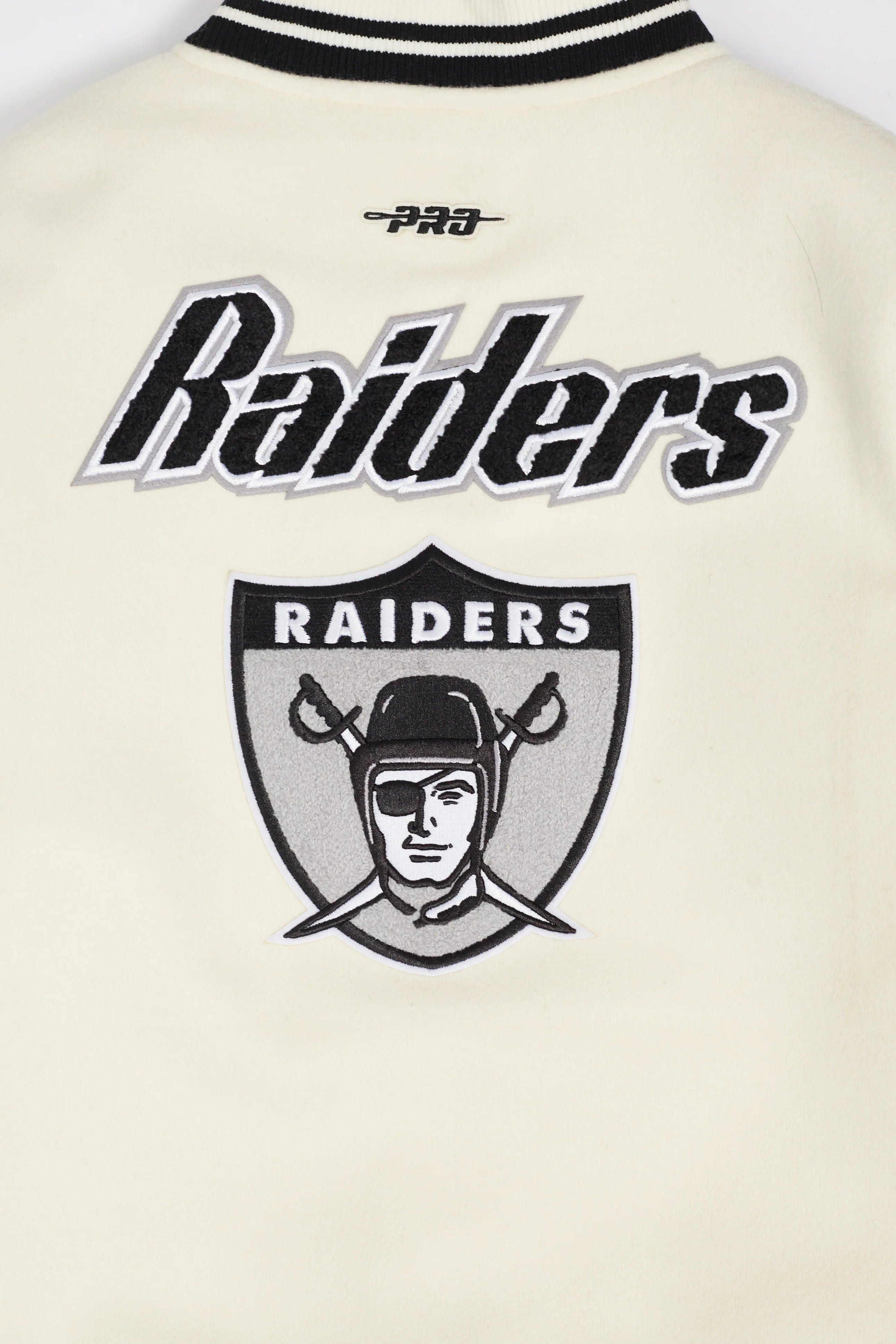 NFL LAS VEGAS RAIDERS RETRO CLASSIC BIG BOYS RIB WOOL VARSITY JACKET