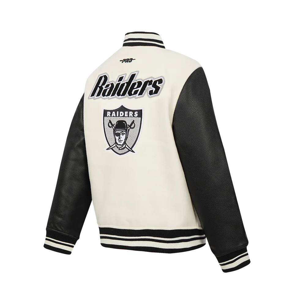 NFL LAS VEGAS RAIDERS RETRO CLASSIC LITTLE BOYS RIB WOOL VARSITY JACKET