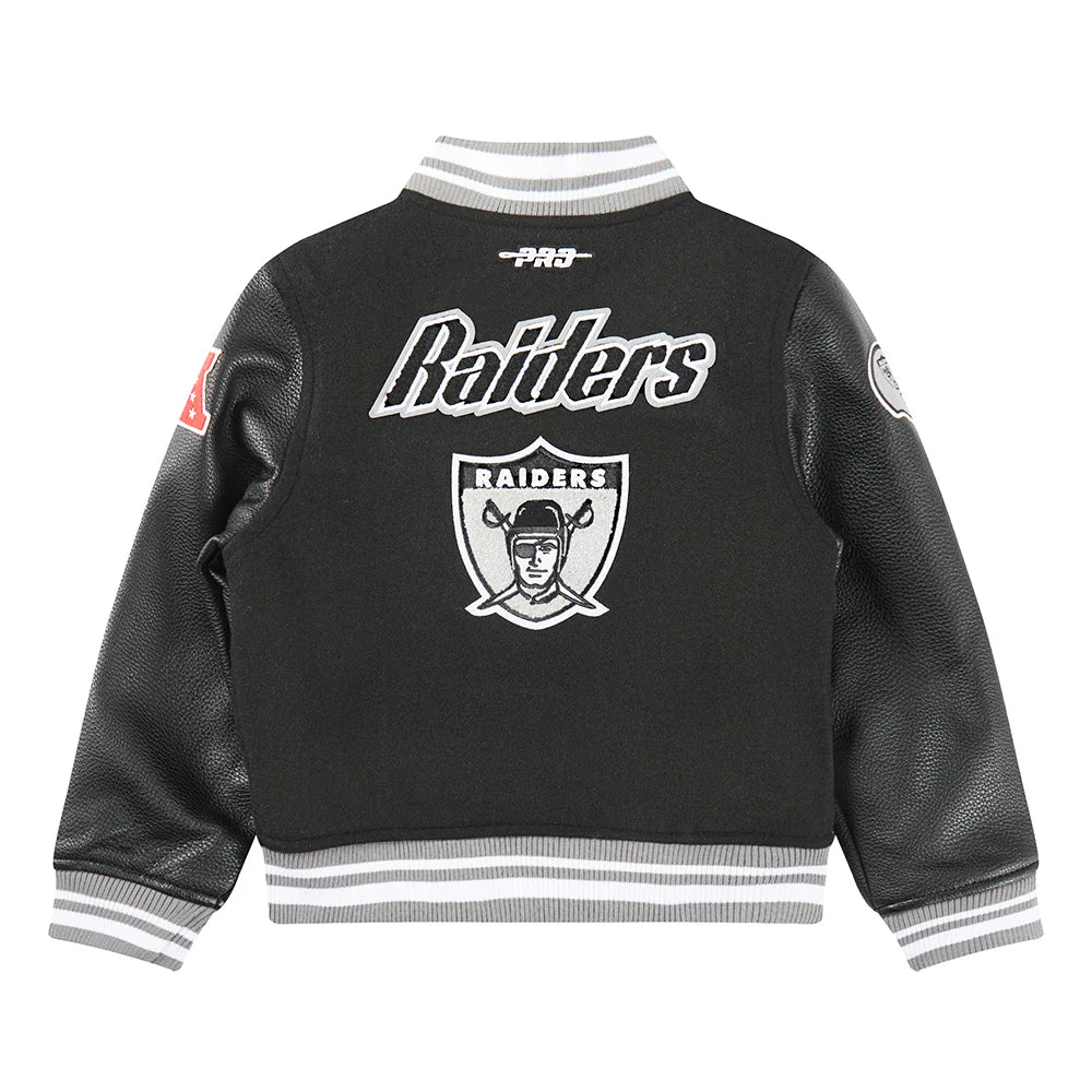 NFL LAS VEGAS RAIDERS RETRO CLASSIC TODDLER BOYS RIB WOOL VARSITY JACKET