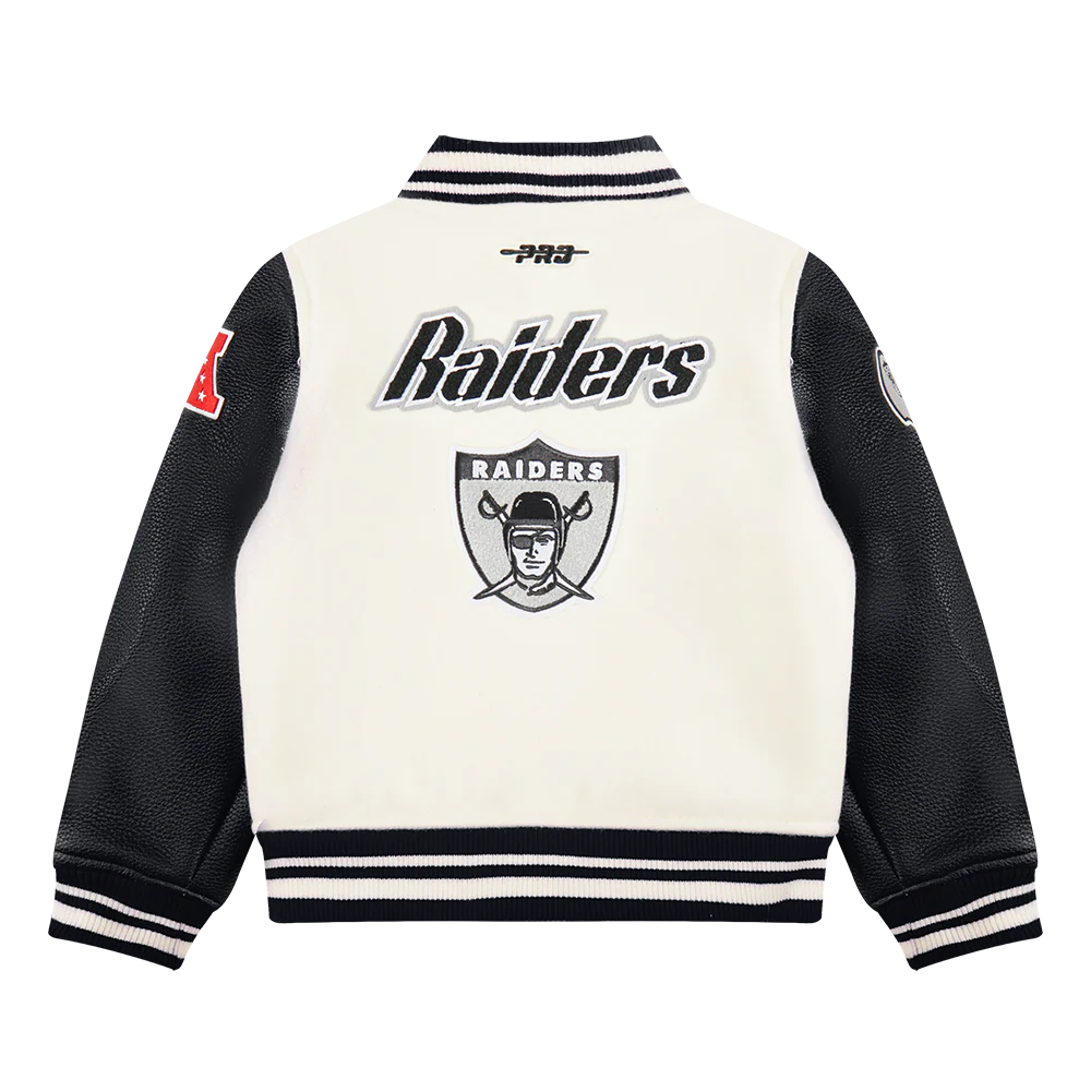 NFL LAS VEGAS RAIDERS RETRO CLASSIC TODDLER BOYS RIB WOOL VARSITY JACKET