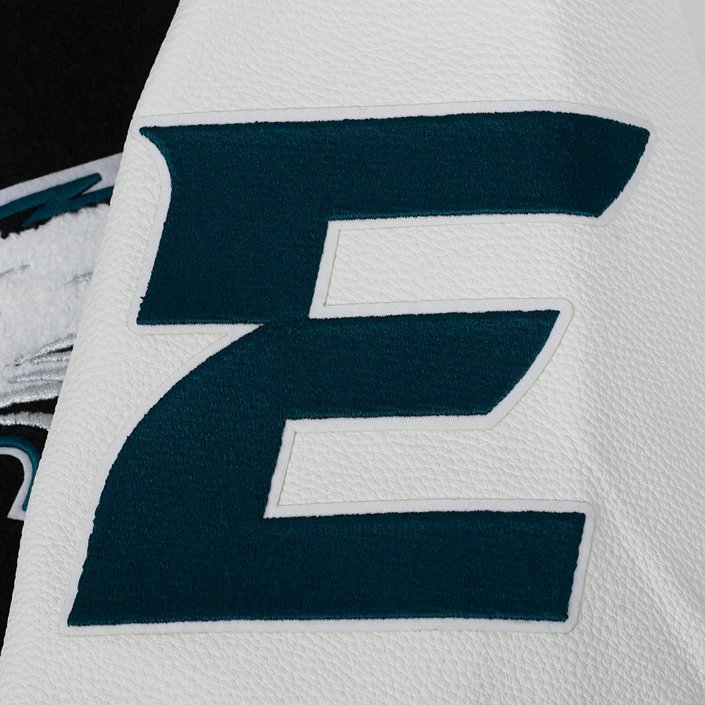 NFL PHILADELPHIA EAGLES TURN IT UP MEN'S RIB WOOL VARSITY JACKET