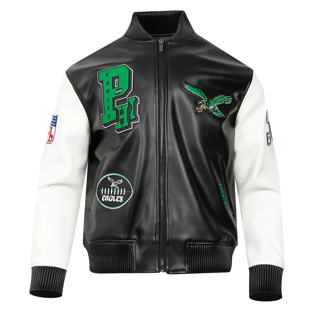 NFL PHILADELPHIA EAGLES BEST OF MEN'S LEATHER VARSITY JACKET