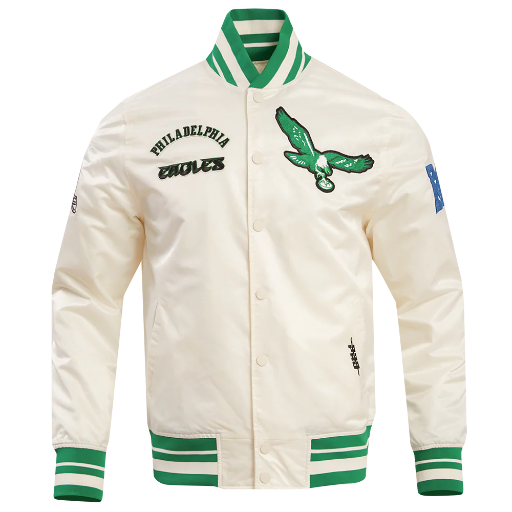 NFL PHILADELPHIA EAGLES RETRO CLASSIC MEN'S RIB SATIN JACKET