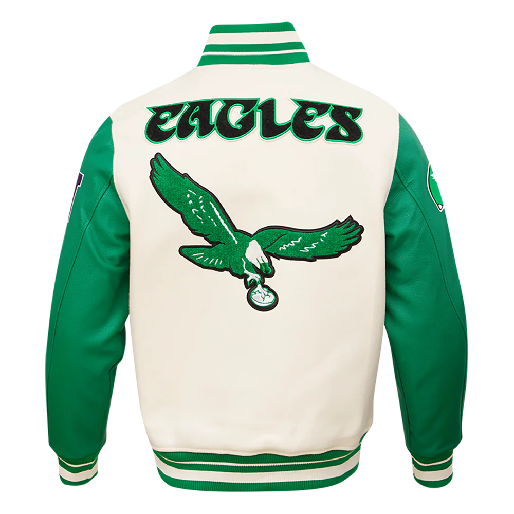 NFL PHILADELPHIA EAGLES RETRO CLASSIC MEN'S RIB WOOL VARSITY JACKET