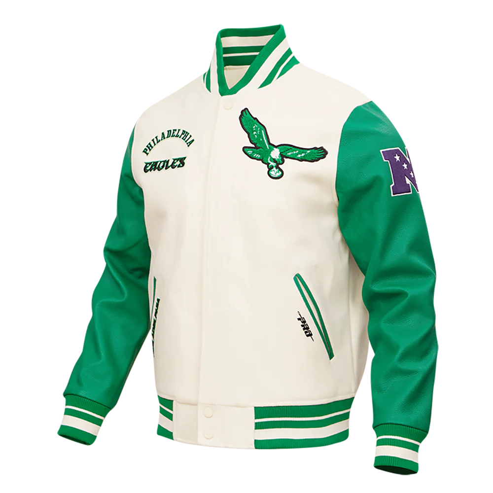 NFL PHILADELPHIA EAGLES RETRO CLASSIC MEN'S RIB WOOL VARSITY JACKET