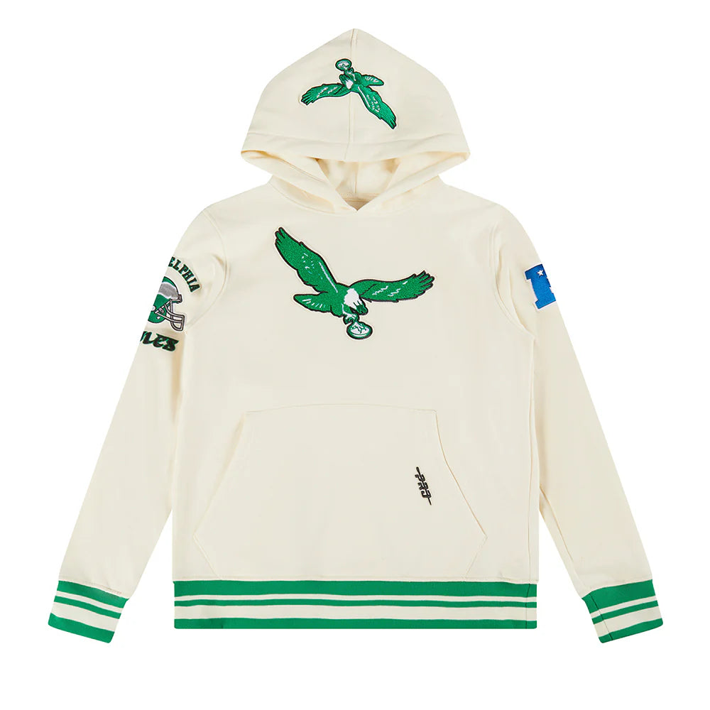 NFL PHILADELPHIA EAGLES RETRO CLASSIC BIG BOYS RIB FLEECE PULLOVER HOODIE
