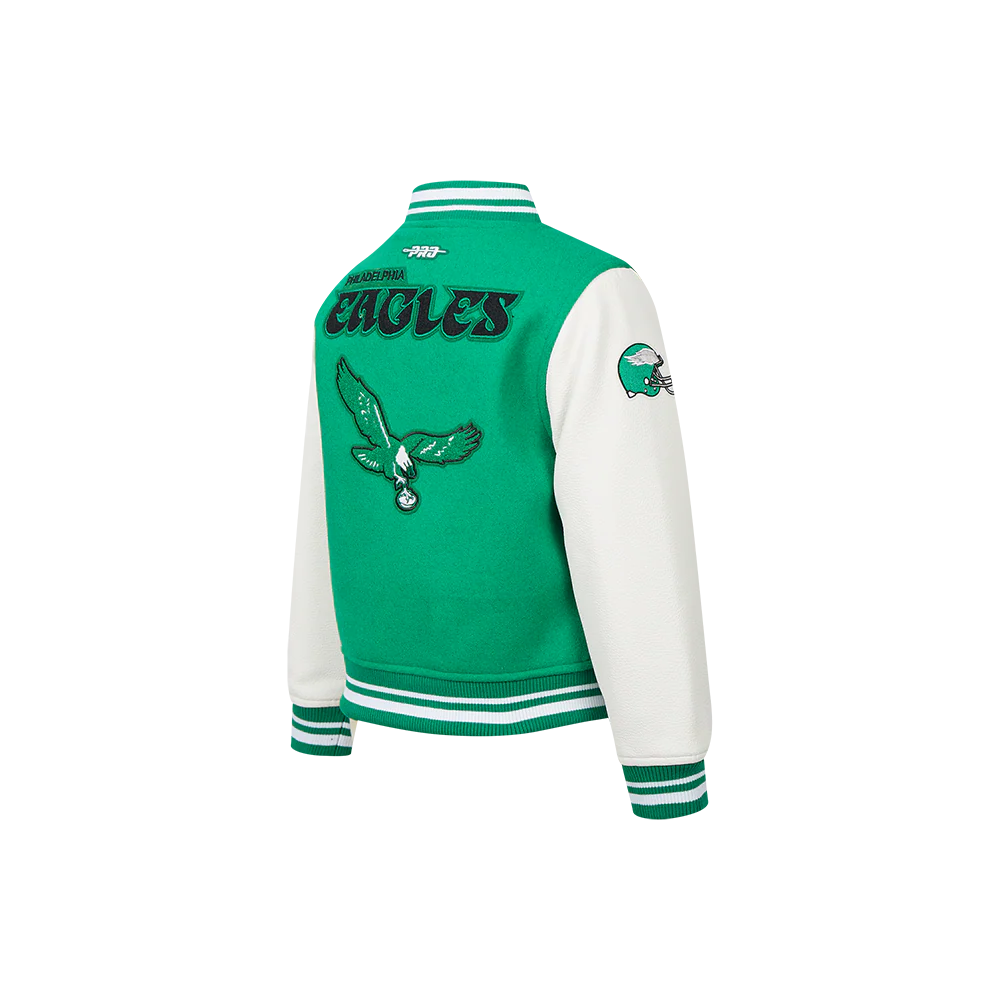NFL PHILADELPHIA EAGLES RETRO CLASSIC LITTLE BOYS RIB WOOL VARSITY JACKET