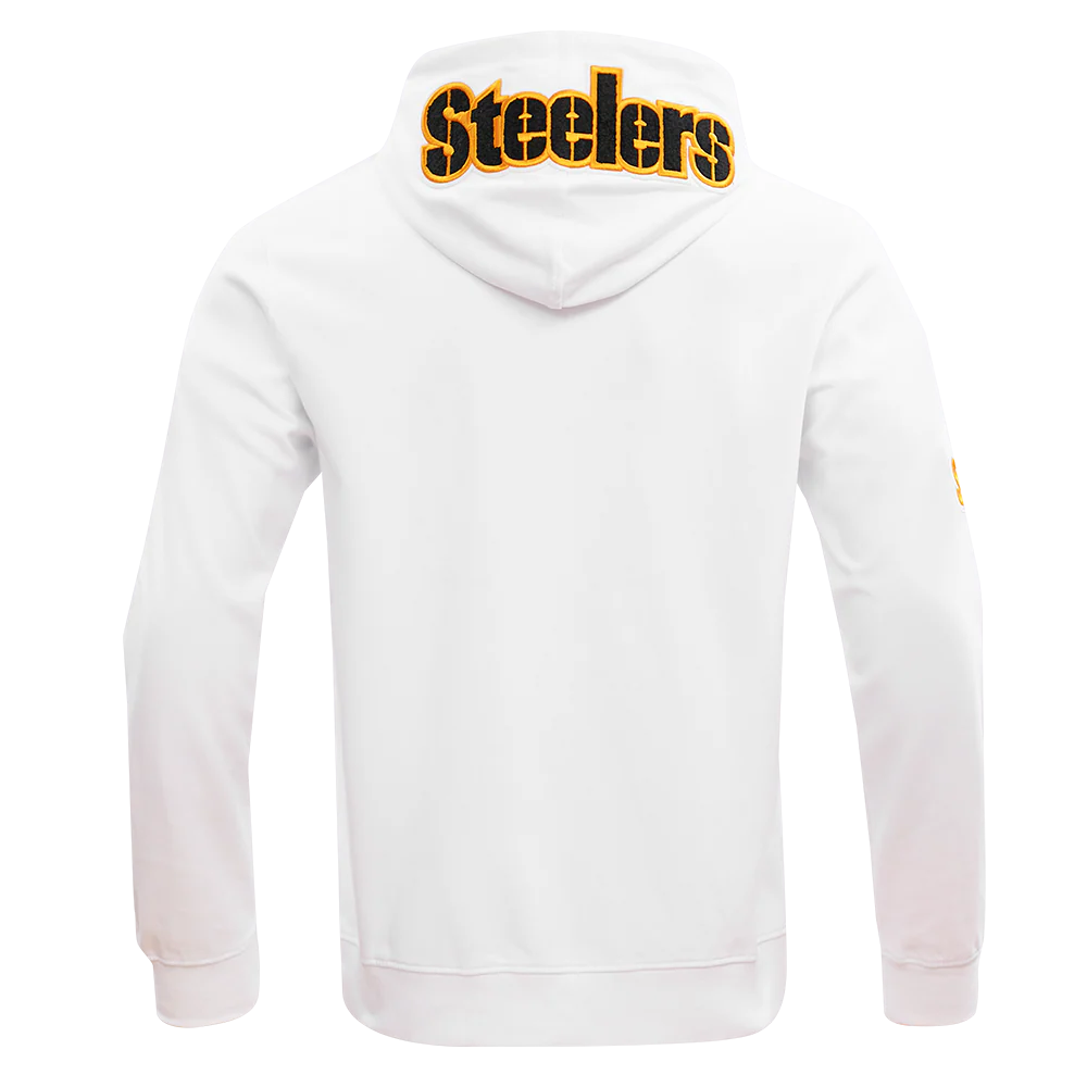 NFL PITTSBURGH STEELERS CLASSIC CHENILLE MEN'S DOUBLE KNIT FULL ZIP HOODIE