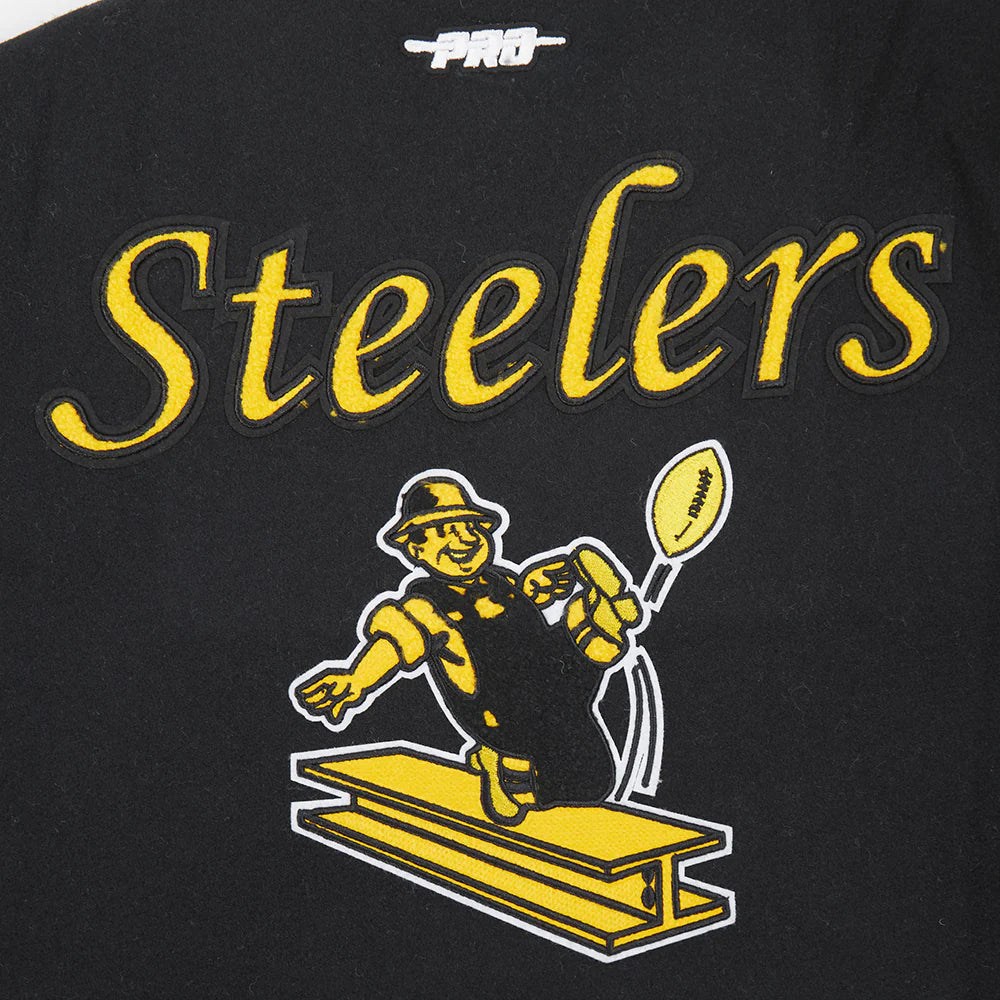 NFL PITTSBURGH STEELERS RETRO CLASSIC BIG BOYS RIB WOOL VARSITY JACKET