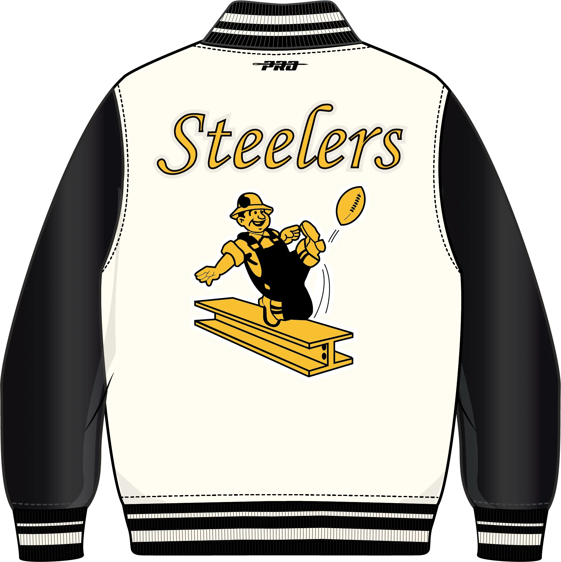 NFL PITTSBURGH STEELERS RETRO CLASSIC BIG BOYS RIB WOOL VARSITY JACKET