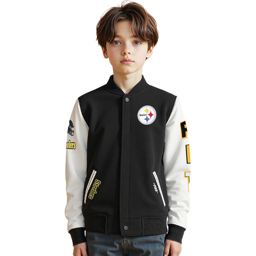 NFL PITTSBURGH STEELERS CLASSIC LITTLE BOYS WOOL VARSITY JACKET
