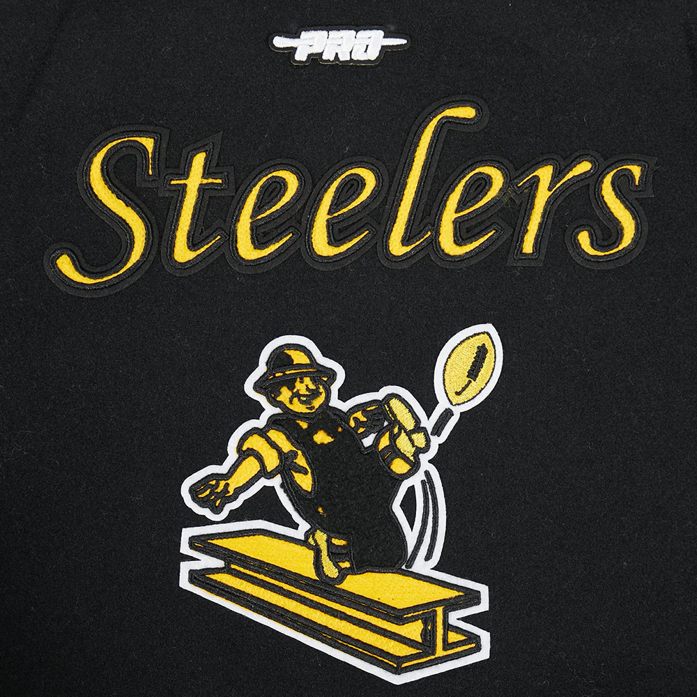 NFL PITTSBURGH STEELERS RETRO CLASSIC LITTLE BOYS RIB WOOL VARSITY JACKET