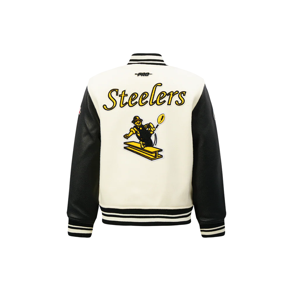 NFL PITTSBURGH STEELERS RETRO CLASSIC LITTLE BOYS RIB WOOL VARSITY JACKET