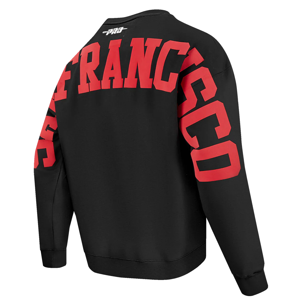 NFL SAN FRANCISCO 49ERS WINGSPAN MEN'S DROP SHOULDER FLEECE CREWNECK