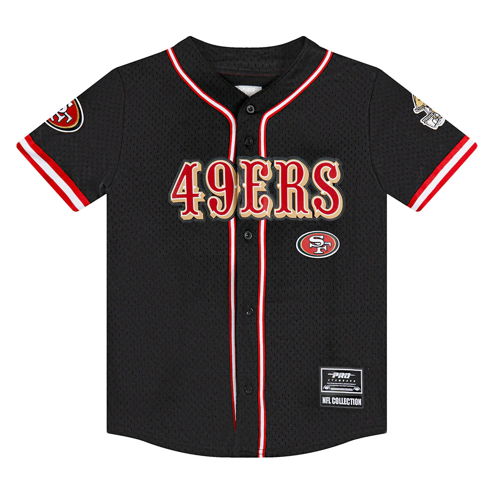 NFL SAN FRANCISCO 49ERS CLASSIC BIG BOYS MESH BUTTON DOWN SHIRT
