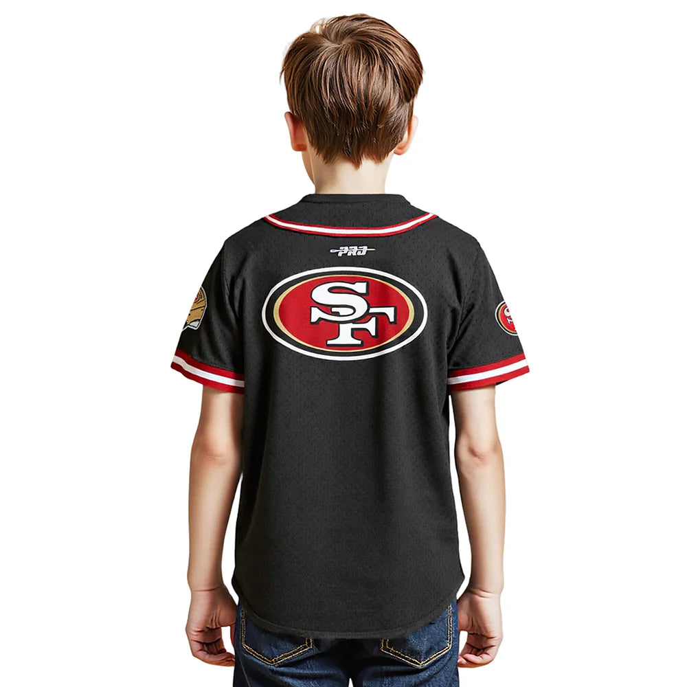 NFL SAN FRANCISCO 49ERS CLASSIC LITTLE BOYS MESH BUTTON DOWN SHIRT
