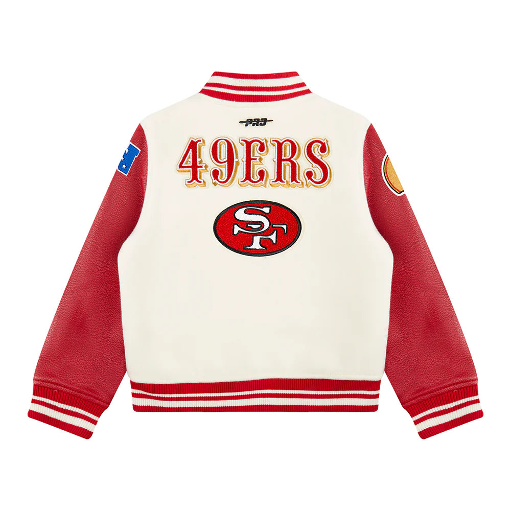 NFL SAN FRANCISCO 49ERS RETRO CLASSIC TODDLER BOYS RIB WOOL VARSITY JACKET