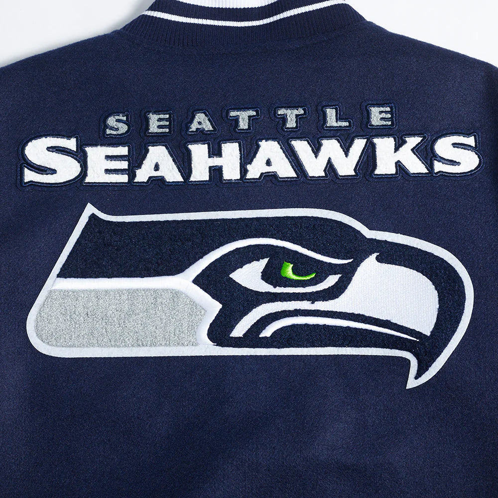 NFL SEATTLE SEAHAWKS MASHUP MEN'S RIB WOOL VARSITY JACKET