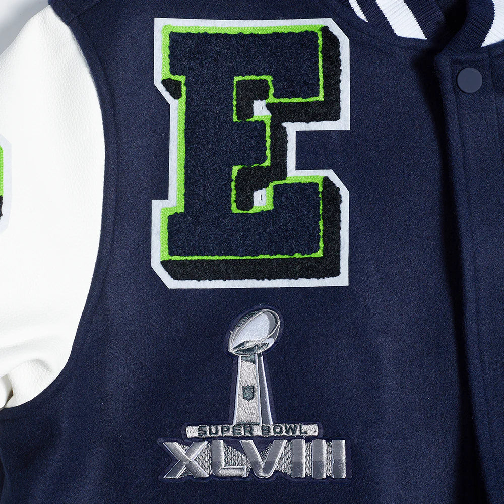 NFL SEATTLE SEAHAWKS MASHUP MEN'S RIB WOOL VARSITY JACKET